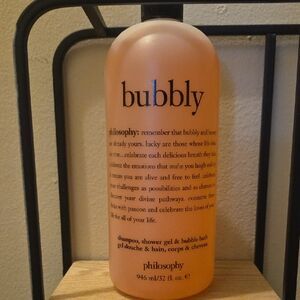 Philosophy Bubbly shampoo, shower gel & bubble bath, 32 oz size.